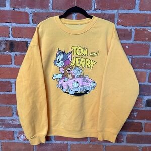 Tom and Jerry Graphic Yellow Sweater